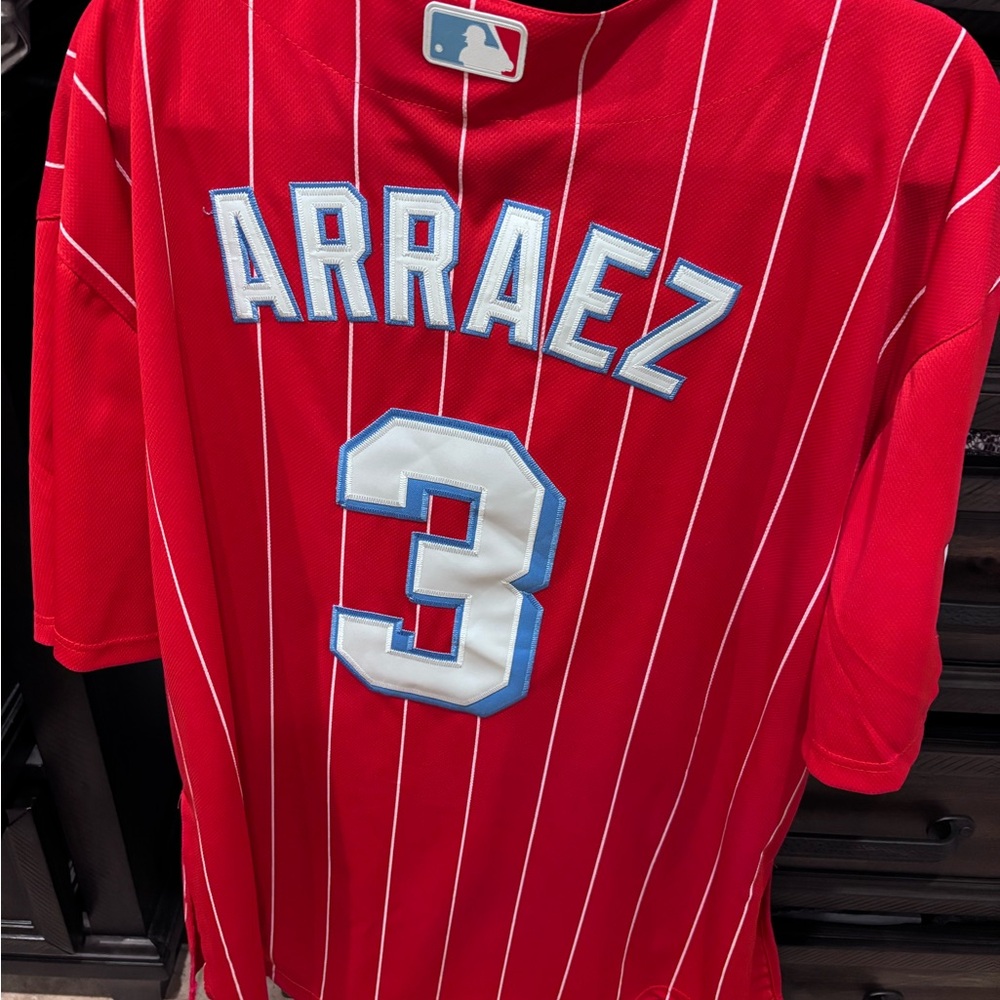 Nike Red Pinstripe Miami Marlins Sugar Kings Jersey - Picture 4 of 7